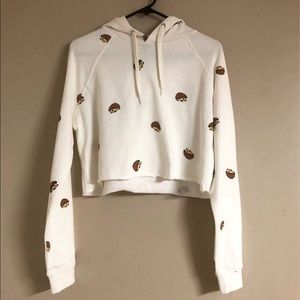 Forever 21 Print Cropped Hoodie